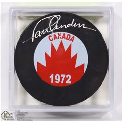 TEAM CANADA 1972 PAUL HENDERSON SIGNED HOCKEY