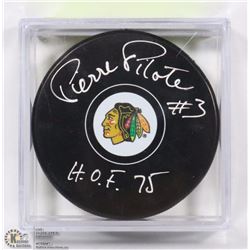 CHICAGO BLACK HAWKS PIERRE PILOTE HOF 75 SIGNED