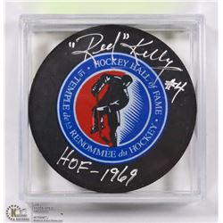 RED KELLY HOF 1969 SIGNED HALL OF FAME HOCKEY PUCK