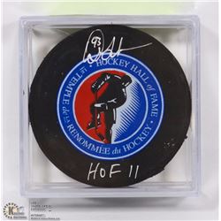 DOUG GILMOU HOF 11 SIGNED HALL OF FAME HOCKEY PUCK
