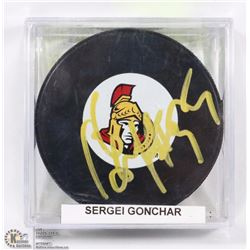 SERGEI GONCHAR AUTOGRAPHED SENATORS PUCK