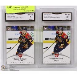 LOT OF 2 GRADED 8 CONNOR MCDAVID YOUNG STARS