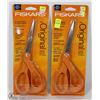 Image 1 : TWO PAIRS OF FISKARS 8" GENERAL PURPOSE SCISSORS