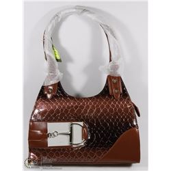 NEW RED SNAKESKIN STYLE PURSE WITH SIDE