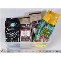 FLAT OF 4 ASSORTED COFFEES.