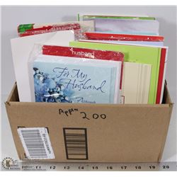 BOX OF 200 STORE BRAND CHRISTMAS CARDS