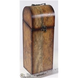 WOOD LIQUOR BOTTLE STORAGE W/HANDLE -