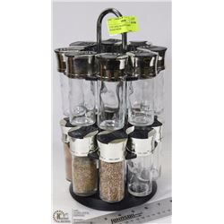 17-PC SPICE RACK ON CAROUSEL STAND WITH