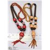 Image 1 : LOT OF TWO WOOD NECKLACES, RED AND YELLOW