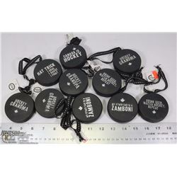 LOT OF 10  NEW HOCKEY PUCK SHAPED CHRISTMAS