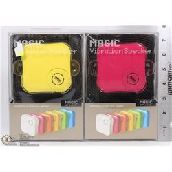 LOT OF 2 MAGIC VIBRATION SPEAKERS YELLOW/PINK