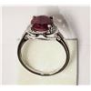 Image 1 : #1-STERLING SILVER GOLD PLATED RUBY DIAMOND RING