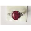 Image 2 : #1-STERLING SILVER GOLD PLATED RUBY DIAMOND RING
