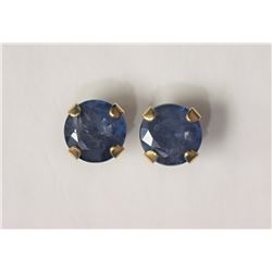 #2-10KT YELLOW GOLD SAPPHIRE EARRINGS