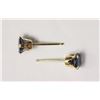 Image 2 : #2-10KT YELLOW GOLD SAPPHIRE EARRINGS