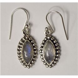 #8-STERLING SILVER MOONSTONE EARRINGS