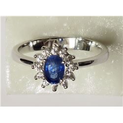 #9-STERLING SILVER CREATED BLUE SAPPHIRE