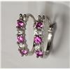 Image 1 : #10-STERLING SILVER PINK CREATED SAPPHIRE CRYSTAL