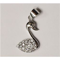 #13-STERLING SILVER CUBIC ZIRCONIA SWAN PENDANT