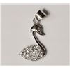 Image 1 : #13-STERLING SILVER CUBIC ZIRCONIA SWAN PENDANT
