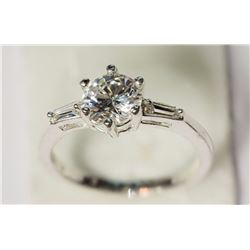 #14-STERLING SILVER CUBIC ZIRCONIA RING