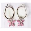 Image 1 : #17-14KT WHITE GOLD PINK CUBIC ZIRCONIA BUTTERFLY