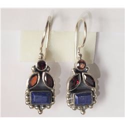 #19-STERLING SILVER GEMSTONE EARRINGS
