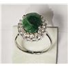 Image 2 : #20-STERLING SILVER EMERALD(7.6CT) AND WHITE