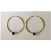 Image 1 : #23-14KT YELLOW GOLD BLUE SAPPHIRE(0.15CT)HOOP