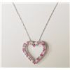 Image 1 : #24-STERLING SILVER CREATED PINK SAPPHIRE HEART