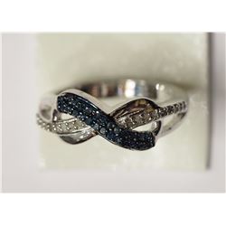 #29-STERLING SILVER WHITE DIAMOND(0.18CT) AND