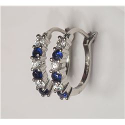 #30-STERLING SILVER CREATED BLUE SAPPHIRE CRYSTAL