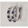 Image 1 : #30-STERLING SILVER CREATED BLUE SAPPHIRE CRYSTAL