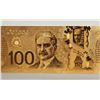 Image 1 : #31-GOLD FOIL CANADIAN 100 DOLLAR BILL