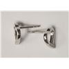 Image 2 : #32-STERLING SILVER DIAMOND HEART SHAPED EARRINGS