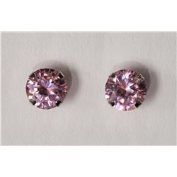 #34-10KT  WHITE GOLD PINK CUBIC ZIRCONIA EARRINGS