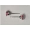Image 2 : #34-10KT  WHITE GOLD PINK CUBIC ZIRCONIA EARRINGS