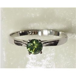 #42-10KT WHITE GOLD ENHANCED GREEN DIAMOND