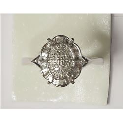 #44-10KT WHITE GOLD DIAMOND(0.25CT)RING