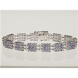 #45-STERLING SILVER TANZANITE(10.80CT)BRACELET
