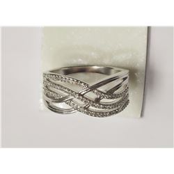 #46-STERLING SILVER DIAMOND(0.40CT)RING
