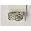 Image 1 : #46-STERLING SILVER DIAMOND(0.40CT)RING