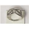 Image 2 : #46-STERLING SILVER DIAMOND(0.40CT)RING