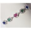 Image 1 : #47-STERLING SILVER SAPPHIRE, RUBY, EMERALD AND