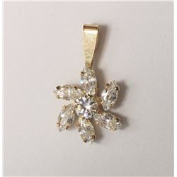 #50-10KT YELLOW GOLD CUBIC ZIRCONIA FLOWER