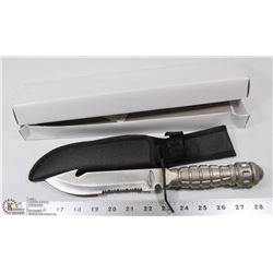 NEW SURVIVAL KNIFE WITH BUILT IN COMPASS & SHEATH