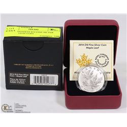 2014 CANADIAN $10 FINE SILVER MAPLE LEAF COIN