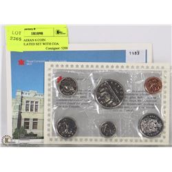 1987 CANADIAN 6 COIN UNCIRCULATED SET WITH COA