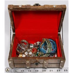 DECORATIVE PIRATE TREASURE CHEST W/ CONTENTS