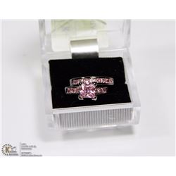 2PCS WOMEN WEDDING ENGAGEMENT RINGS ZIRCONIA